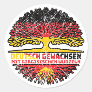 Kirgisistan Kirgisisch Deutsch Deutschland Baum Runder Aufkleber