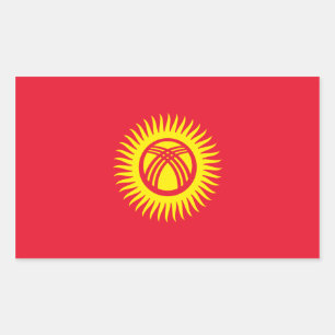 Kirgisistan/Kirgisistan/Kirgisistan/Kirgisische Re Rechteckiger Aufkleber