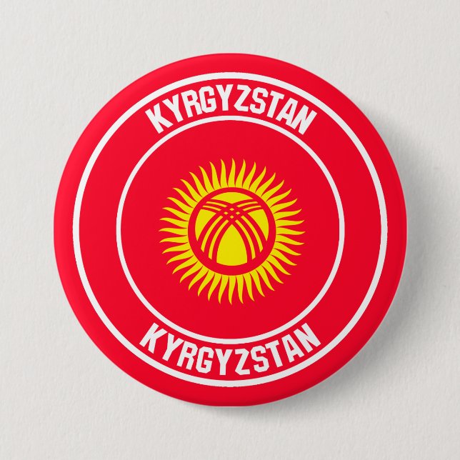 Kirgisistan Runde Emblem Button (Vorderseite)