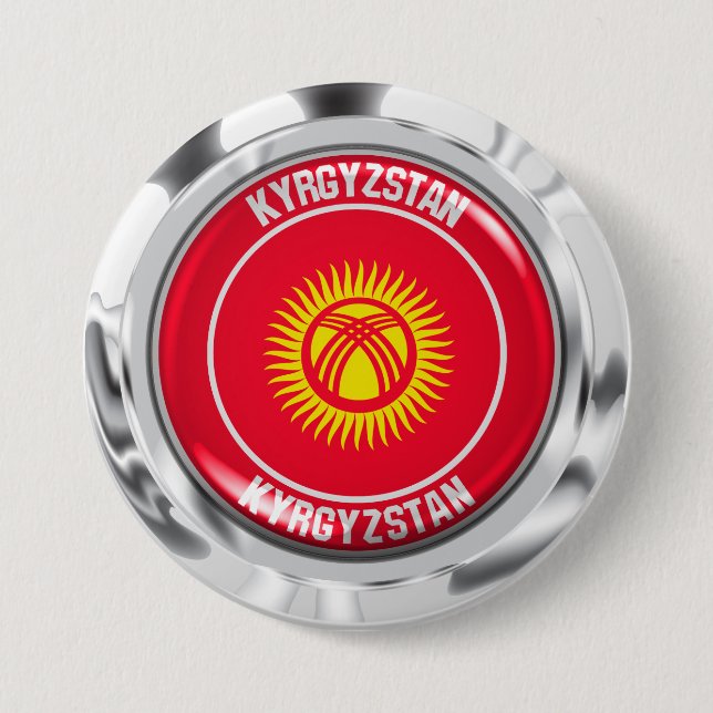 Kirgisistan Runde Emblem Button (Vorderseite)