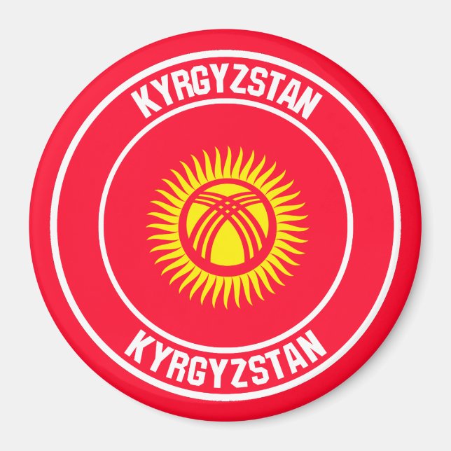 Kirgisistan Runde Emblem Magnet (Vorne)