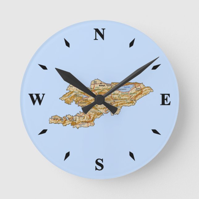 Kirgisistan Runde Wanduhr (Vorderseite)