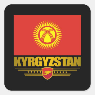 Kirgisistan-Stolz Quadratischer Aufkleber