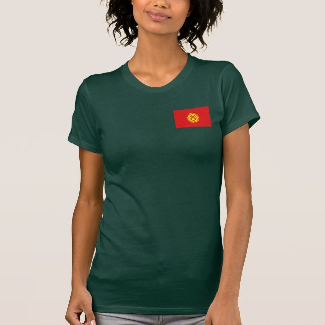 Kirgisistanflaggen- und -karten-DK-T - Shirt (Vorderseite)