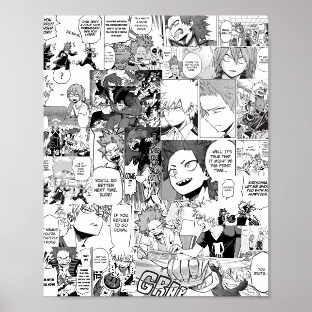Kiribaku Manga Collage Poster (Vorne)