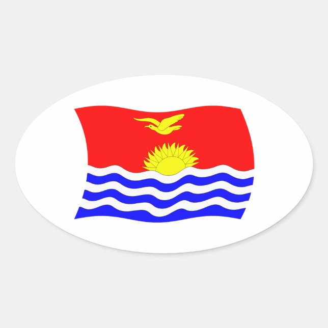Kiribati-Flag-Aufkleber Ovaler Aufkleber (Vorderseite)