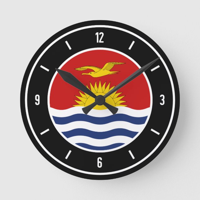 Kiribati Flag Elegant Runde Wanduhr (Vorderseite)