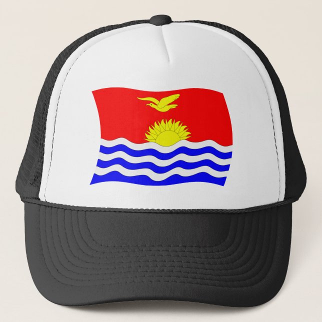 Kiribati Flag Hat Truckerkappe (Vorderseite)