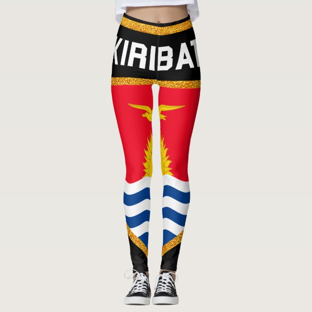 Kiribati-Flagge Leggings (Vorderseite)