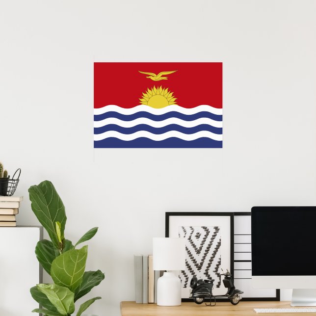 Kiribati-Flagge Poster (Heimbüro)