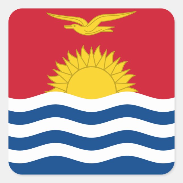 Kiribati-Flagge Quadratischer Aufkleber (Vorderseite)