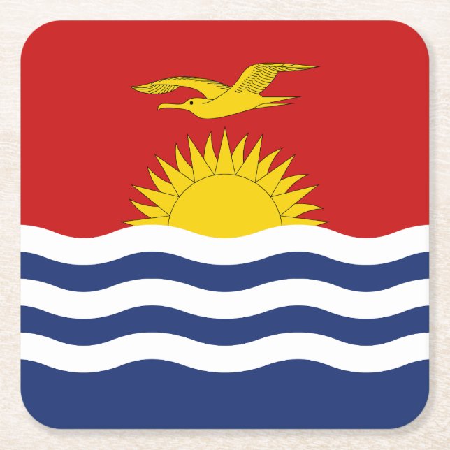 Kiribati-Flagge Rechteckiger Pappuntersetzer (Vorderseite)