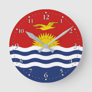 Kiribati-Flagge Runde Wanduhr