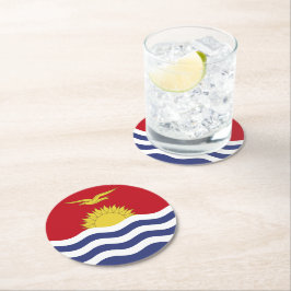Kiribati-Flagge Runder Pappuntersetzer