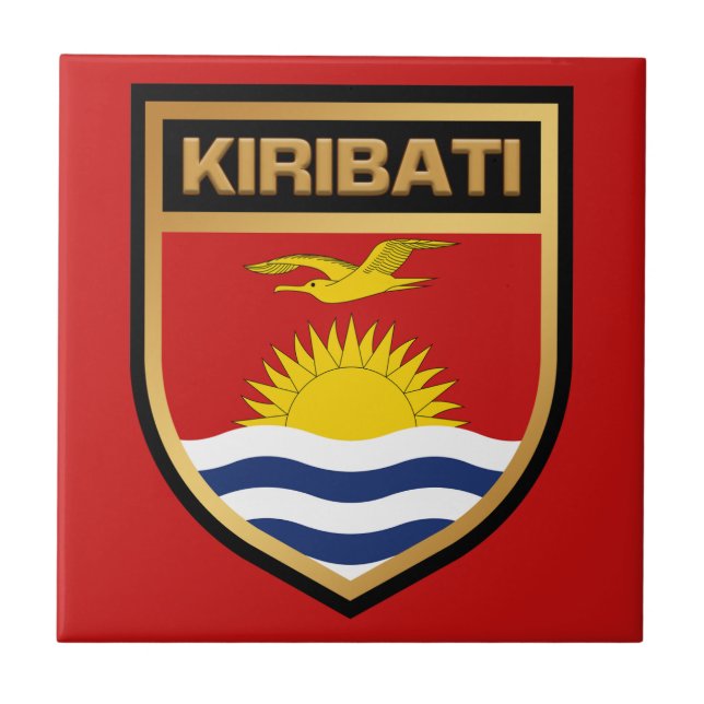 Kiribati-Flaggenschild Fliese (Vorderseite)