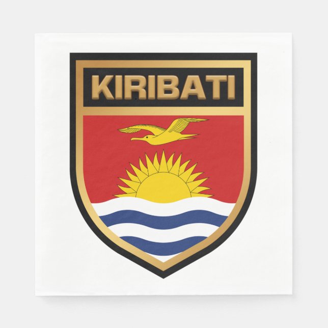Kiribati-Flaggenschild Serviette (Vorderseite)