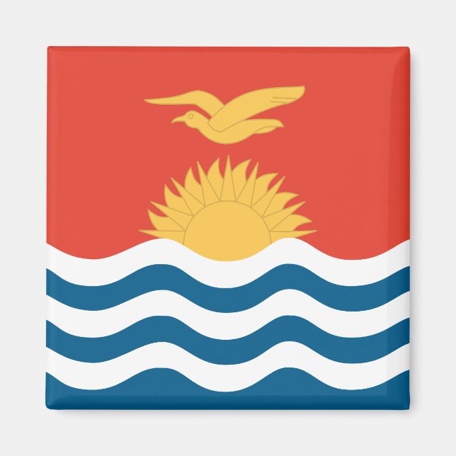 Kiribati Hochwertige Flagge Magnet (Vorne)