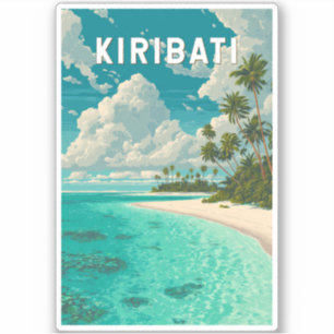 Kiribati-Illustration Reise Kunst Vintage Aufkleber