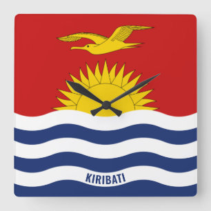Kiribati Nationalflagge Patriotisch Quadratische Wanduhr