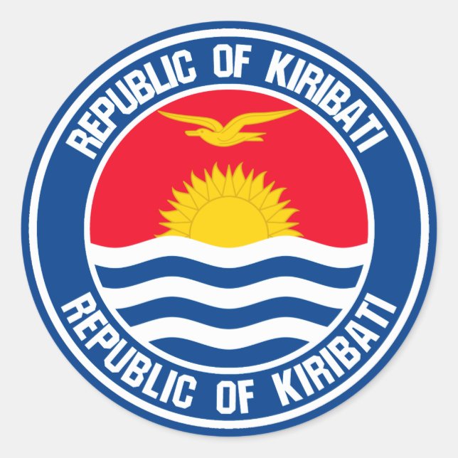 Kiribati-RundEmblem Runder Aufkleber (Vorderseite)
