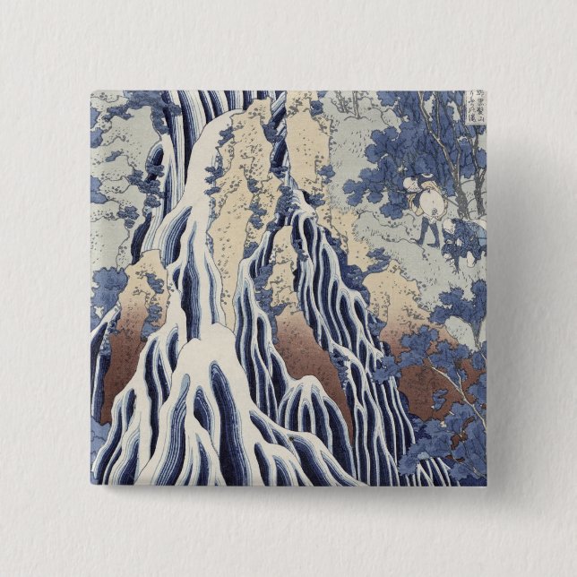 Kirifuri Fall auf Kurokami Berg Button (Vorderseite)