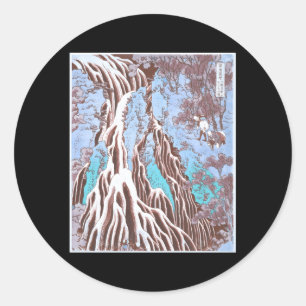 Kirifuri Wasserfall Hokusai Ukiyo E Japan Landscha Runder Aufkleber