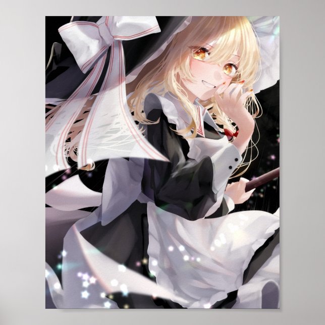 Kirisame Marisa in Schwarz Poster (Vorne)