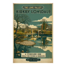 Kirkby Lonsdale Lune Valley Vintage Reiseposter