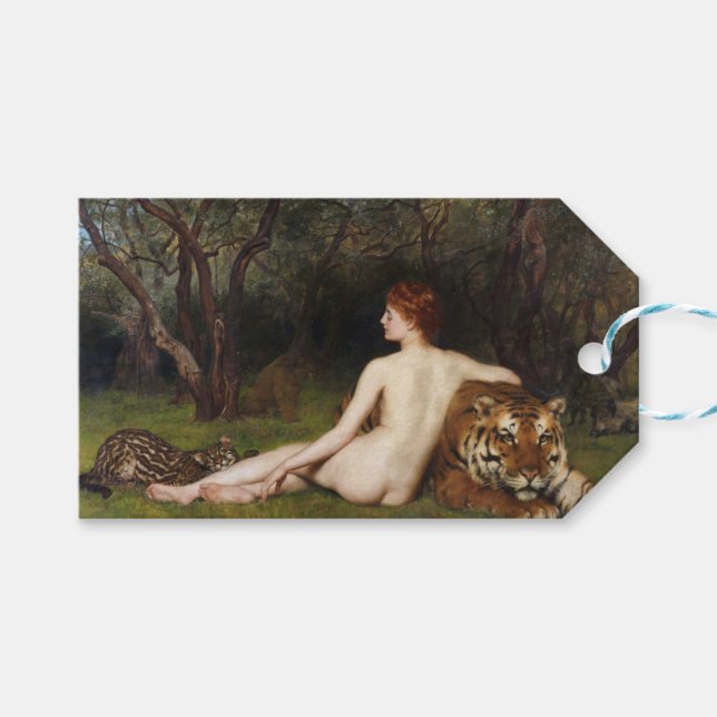 Kirke (Frau mit Wildkatzen) Geschenkanhänger (Vorderseite (Horizontal))