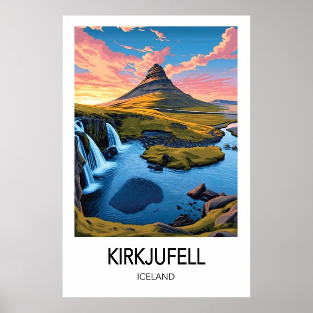 Kirkjufell Iceland Travel Poster (Vorne)