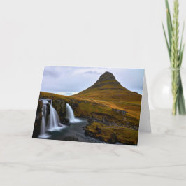 Kirkjufell, Island, faltete die Grußkarte. Karte