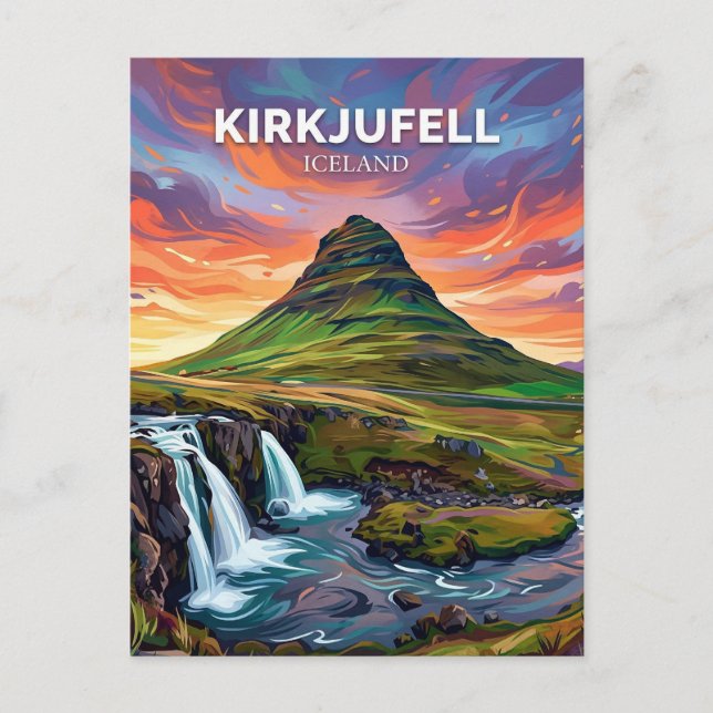 Kirkjufell Island Postkarte (Vorderseite)