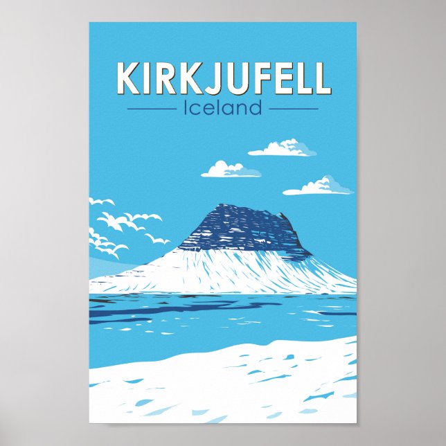 Kirkjufell Island Reisen Vintag Poster (Vorne)