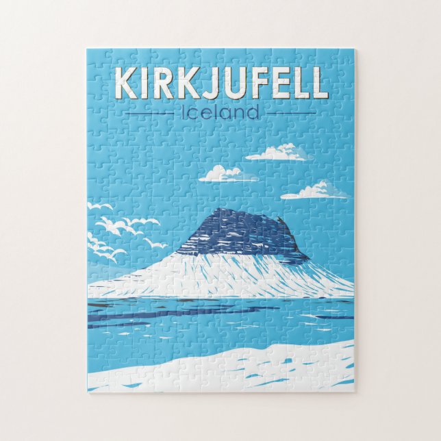 Kirkjufell Island Reisen Vintag Puzzle (Vertikal)