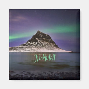 Kirkjufell Mountain in Island Nordlichter Magnet