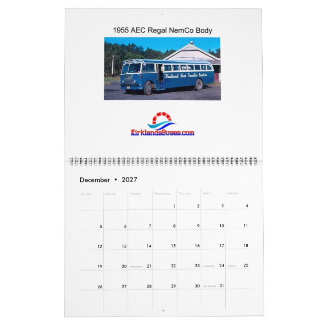 Kirklands Vintag Buses Kalender (Dez 2027)