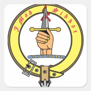 Kirkpatrick Kilpatrick Clan Abzeichen Quadratischer Aufkleber