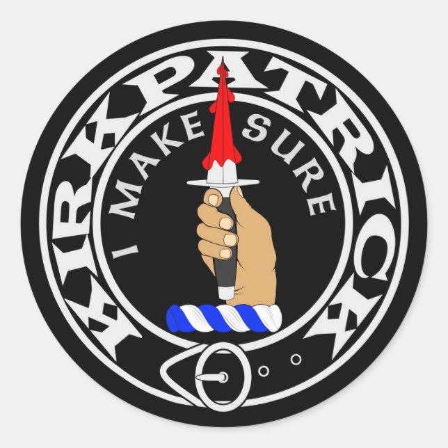 Kirkpatrick-Wappen Runder Aufkleber (Vorderseite)
