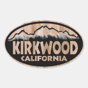 Kirkwood California Holzschild Oval Aufkleber