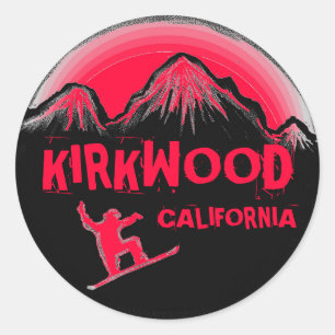 Kirkwood California Rosa Snowboard Aufkleber