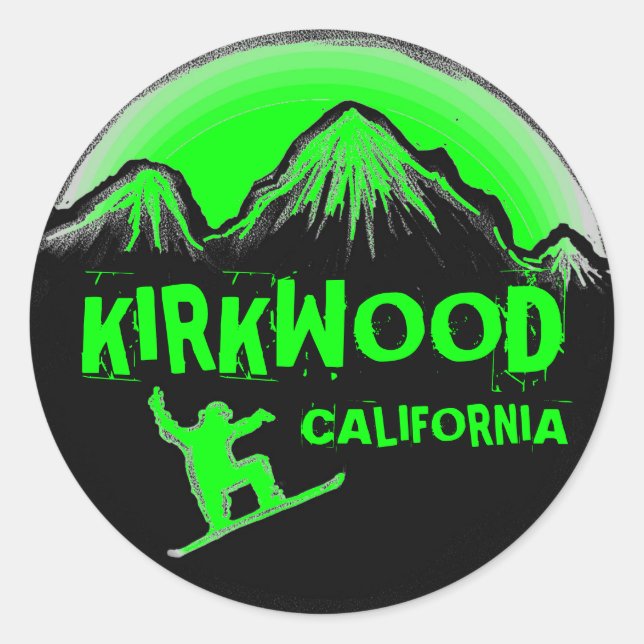 Kirkwood California Runder Aufkleber (Vorderseite)