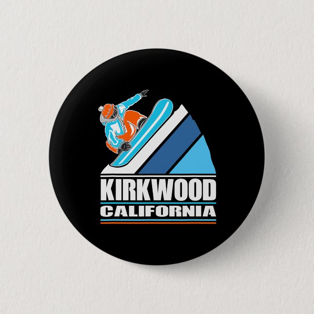 Kirkwood California - Vintag Snowboarder Button (Vorderseite)
