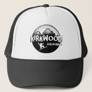 Kirkwood Kalifornien Schwarz-weißer Snowboarderhu Truckerkappe