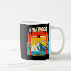 Kirkwood Kalifornien Skitag - Retro Vintage-Stil Kaffeetasse