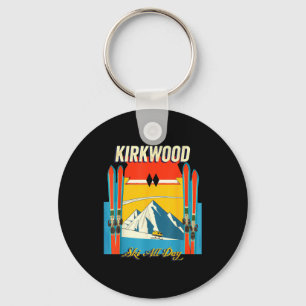 Kirkwood Kalifornien Skitag - Retro Vintage-Stil Schlüsselanhänger