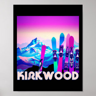 Kirkwood Ski - Retro 80er Jahre Style Ski und Snow Poster