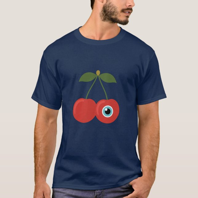 Kirsch-Alien – Süße surrealistische Fruchtkunst T-Shirt (Vorderseite)