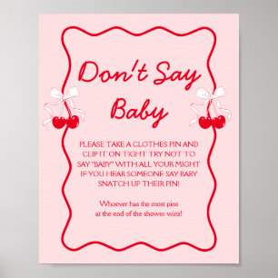 Kirsch-Baby-Party - Spiel 'Sag nicht Baby' Poster