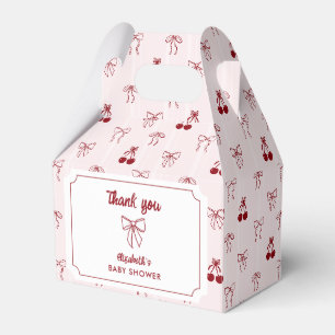 Kirsch-Baby-Shower-Dankeschön-Bögen Coquette Geschenkschachtel