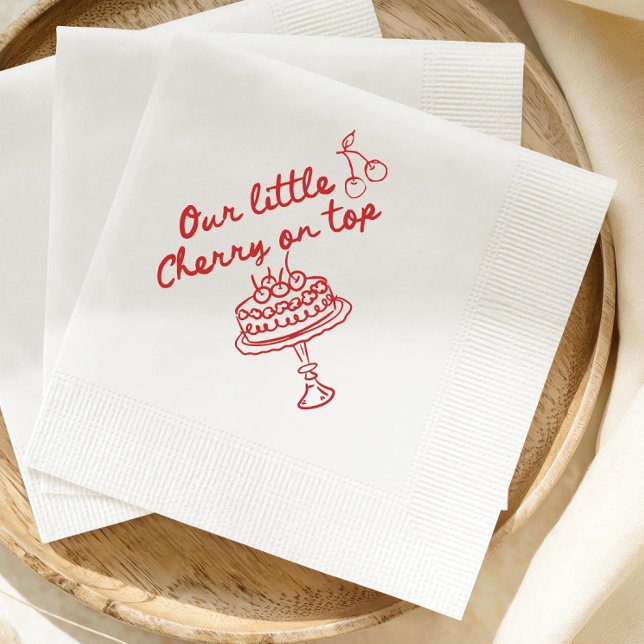 Kirsch-Babyshower, sie ist unsere Kirsche auf dem  Serviette (Von Creator hochgeladen)